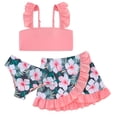 thumbnail image 1 of Aideaone Girls 3 Piece Swimsuit Tankini Bathing Suit with Cover Up Skirt Quick Dry tankini swimsuits for teens Beach Swimwear for 6-12 Years, 1 of 9