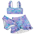 thumbnail image 1 of Aideaone Girls 3 Piece Swimsuit Tankini Bathing Suit with Cover Up Skirt Quick Dry tankini swimsuits for teens Beach Swimwear for 6-12 Years, 1 of 8