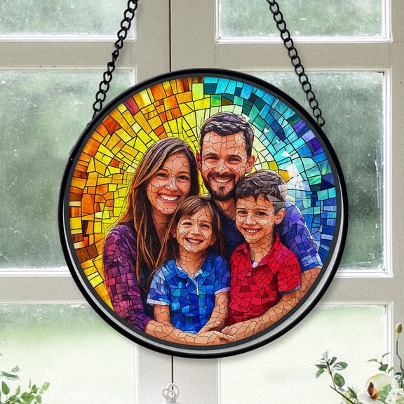 Teen Girl Christmas Gift - Family Father Memorial Family Holiday Stained Glass Hanging Ornament - Christmas Tree Decoration, Meaningful Gift for Family & Friends, Keepsake 2025