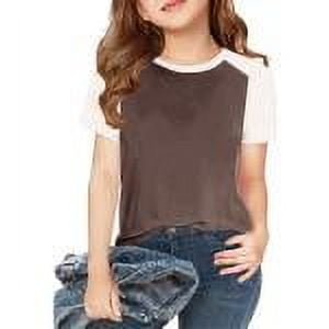 Teen Girl Clothing Teen Girl Short Sleeve Top Raglan Shirt for Kid Color Block Tunic Shirt Graphic Casual Tshirt