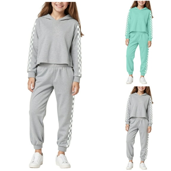 Teen Girl Clothes 12-14 Years Old Trendy Girls Clothes Hoodies For Girls Activewear Long Sleeve Rainbow Ribbon Sweatshirts And Sweatpants 2 Piece Outfits