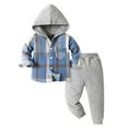 thumbnail image 1 of Teen Girl Clothes Size 14-16 Big Girls Sets Outfits Boys Clothes Shorts Sets Plaid Short Sleeve Hooded Button Shirt and Jogger Shorts for Kids Summer Outfits, 1 of 9