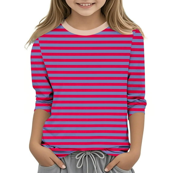 Teen Girl Color Block Tunic Crewneck Casual Loose Fit Pullover Lightweight Summer Blouse for Kids Kids Tops Under 5