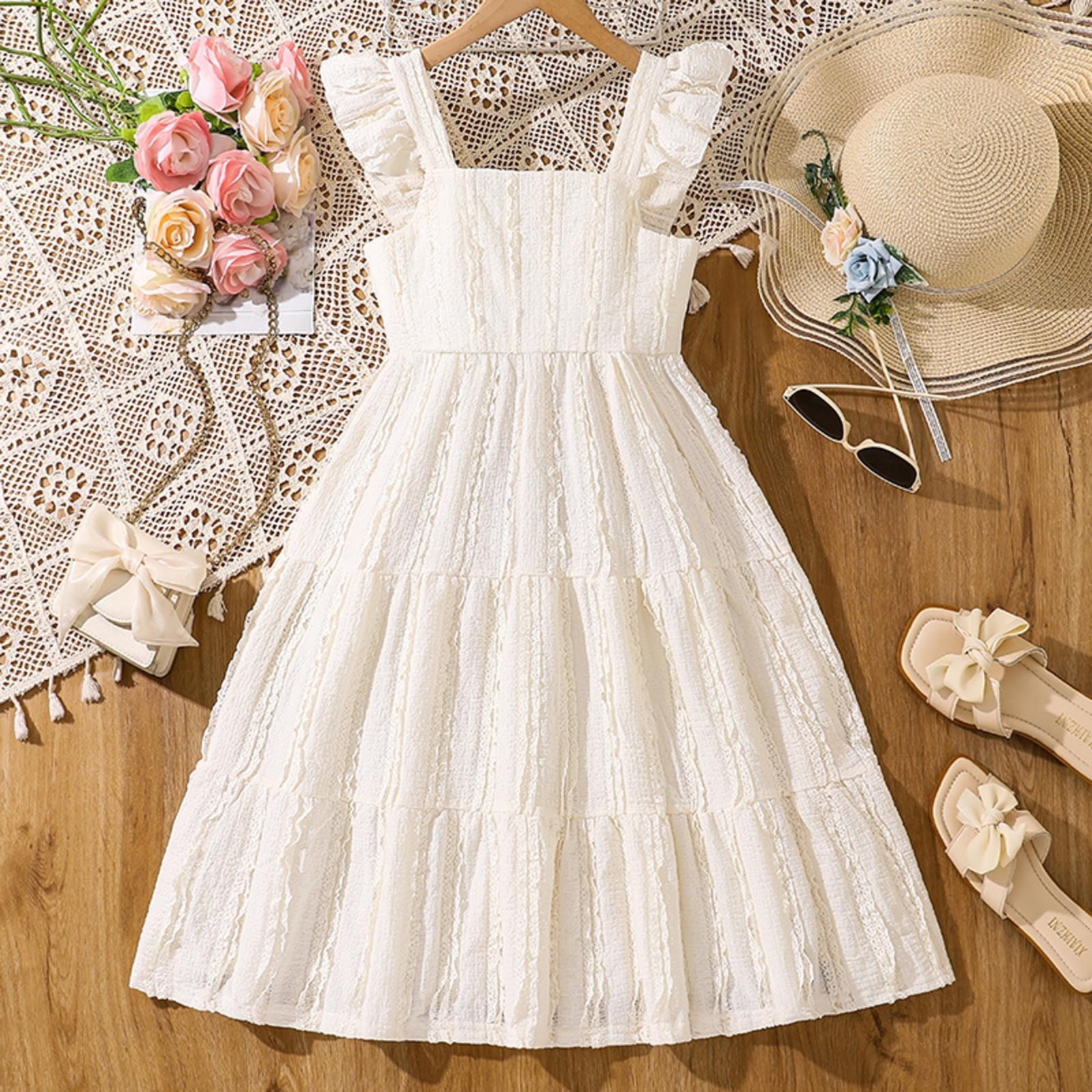 Teen Girl Dress Floral Dress For Girls Birthday Dress Party Dress Toddler  Girl Summer Clothes 10-11 Years Cute\u0026nbsp;Girl\u0026nbsp;Clothing - Walmart.com, image size:1600x1600