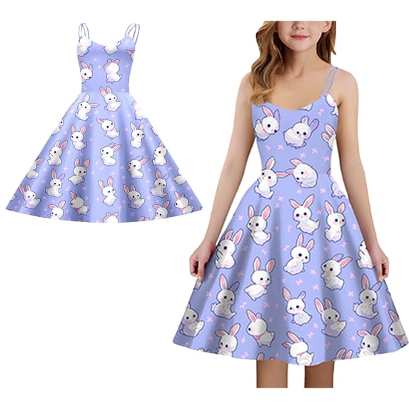 Teen Girl Dresses Easter Dress Crewneck Tank Tops Toddler Girl Summer Dresses Easter Dresses For Girls Size 13-14 Years