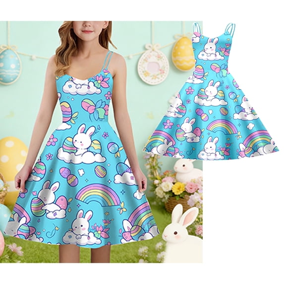 Teen Girl Dresses Easter Outfit Crewneck Sleeveless Summer Dresses For Teens Girls Easter Dresses Size 11-12 Years