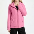 thumbnail image 1 of Teen Girl Fleece Jacket Long Sleeve Zip Up Jacket with Pocket Warm Lined Coat Outerwear Fall Clothes Girls Size 13-14 Years Clothes, 1 of 4