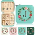 thumbnail image 1 of Teen Girl Gift - Birthday Gift For Girl | Initial Travel Jewelry Box For Girls | Small Travel Jewelry Case For Girl | Gift For Girl | Daughter Granddaughter Niece Gift Ideas - Letter J, Blue[Z2844], 1 of 1