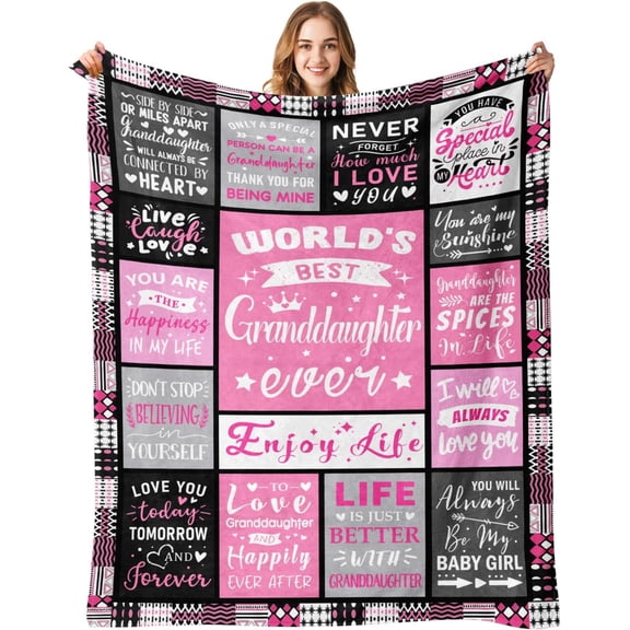 Teen Girl Gifts Trendy Stuff - Birthday Gifts for Granddaughter - World''s Best Granddaughter Ever Gifts from Grandma - Graduation Presents for Granddaughters Life Blanket 50"x60"