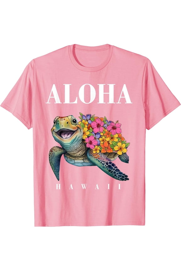 Teen Girl Hawaiian-Shirt Aloha Hawaii Sea Turtle Kids Women T-Shirt- Classic Tropical print shirts Unisex 100% Cotton Crew Neck T-Shirt Breathable Casual Everyday Wear Affordable Graphic Soft Cheap t
