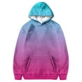 thumbnail image 1 of Girl Hoodies Gradient Print Oversized Hoodie Girls Casual Long Sleeve Loose Pullover Kids New Year Sweatshirts Preppy Clothes for Girls 11-12, 1 of 4