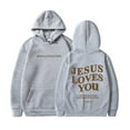 thumbnail image 1 of Teen Girl Hoodies Jesus Loves You Hooded Sweatshirts Comfy Long Sleeves Loose Pullover Graphic Letter Print Sweatshirt Crop Tops Winter Clothes for Kids 3-4 Years, 1 of 2