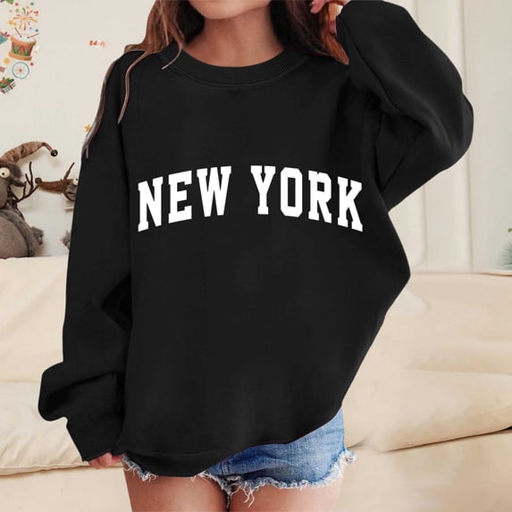 Girl Hoodies Solid Hoodies Long Sleeve Pullover Trendy Letter Print Cool Sweatshirt Girls Hoodies Size 9-10