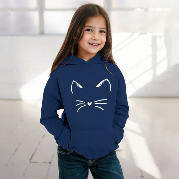 Teen Girl Hoodies Solid Sweatshirt Long Sleeve Pullover Soft Cute Printed Girls Fall Winter Clothes Cute Clothes for Girls 8-9