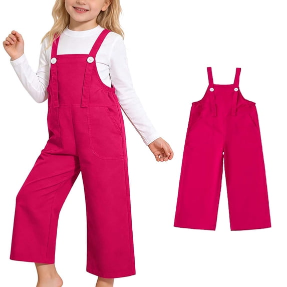 Girl Jumpsuit Straight Leg Jumpsuit Casual Sleeveless Loose Overall Summer Clothes Kids 15-16 Years