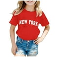 thumbnail image 1 of Teen Girl Shirts Cartoon Print Fashionable Short-Sleeve T-Shirt Tops Round Neck Sports T-Shirt T-Shirt Boys & Girls Shirts 2-3 Years（Red）, 1 of 4