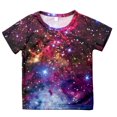 thumbnail image 1 of Teen Girl Shirts Comfortable 3d Galaxy Print Short Sleeve Tee for Toddler Crew Neck Holidays Tops T-Shirt Boys & Girls Shirts ,110ï¼3-4Yï¼, 1 of 4