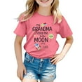 thumbnail image 1 of Teen Girl Shirts Girls Cartoon Print Fashion Round Collar Loose Hugh Leisure T Shirt With Short Sleeves Girls Summer Tops T-Shirts Hot Pink,5-6 Years, 1 of 4