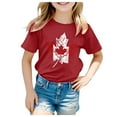 thumbnail image 1 of Teen Girl Shirts Girls Short Sleeve Tee Summer Crewneck T Shirt Casual Fit Basic Shirts Red Clothes For Girls Size,8-9Y, 1 of 4