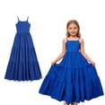 thumbnail image 1 of Girl Summer Dress Spaghetti Strap Tie Back Dress Beach Dresses Size 13-14 Years Girls Dress, 1 of 7