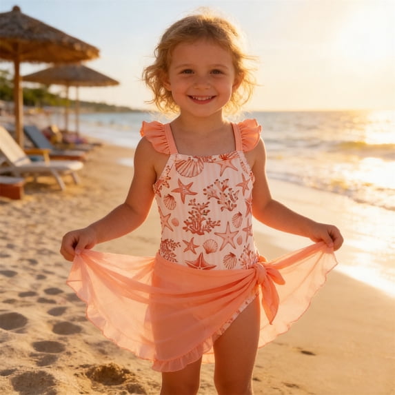 Girl Swimsuit 2 Piece Trendy Color Block Little Girls' Swimwear Soft Two Piece Criss Cross Bathing Suits for Girls 7-16 Years