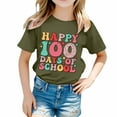 thumbnail image 1 of Teen Girl Tops Round Neck Cartoon Print Short Sleeve T Shirts Comfy Vacation Tops Clothes for Children 6-7 Years, 1 of 4