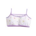 thumbnail image 1 of Teen Girl Training Bras Cute Comfort Bra Seamless Cami Bralettes Cotton Breathable No-Padded Underwear Everyday Sport Bra, White, 10 Years, 1 of 3