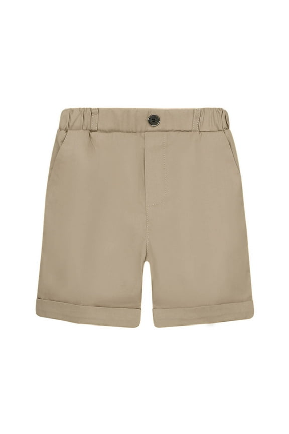 Teen Girl Trendy Shorts on Clearance Toddler Kids Boy Fashion Cute Solid Color Casual School Uniform Suit Shorts Cargo Pants New Khaki 5-6 Years