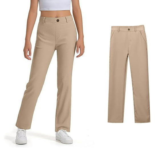 Teen Girl Uniform Pants Skinny Pants Stretch Pants With Pockets Flare Leg Pants Boys Gray Uniform Pants Back To School Clothes for Teen Girls Teen Clothes for Teen Girls 14-15 Years