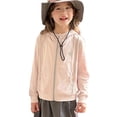 thumbnail image 1 of Teen Girl's Cute Jackets Zip Up Solid Color Letter Spring Children's Large Sized Hooded Coats Kids Fall Outwear Size 14-15T, 1 of 9