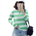 thumbnail image 1 of Teen Girl's Long Sleeve T Shirt Teen Girl Striped Tee Crew Neck Wide Stripes Tops Casual, 1 of 3