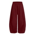 thumbnail image 1 of Teen Girl's Wide Leg Fleece Sweatpants 5-15 Years Elastic High Waisted Loose Baggy Track Pants with Pockets Streetwear, 1 of 9