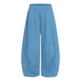 thumbnail image 1 of Teen Girl's Wide Leg Fleece Sweatpants 5-15 Years Elastic High Waisted Loose Baggy Track Pants with Pockets Streetwear, 1 of 9
