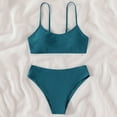 thumbnail image 1 of Teen Girls' 2 Piece Swimsuits Set High Waist Cutout Bikini Set Athletic Bikini Swimsuit Solid Color Bathing Suit for Toddlers, 1 of 3
