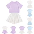 thumbnail image 1 of Girls Athletic Set Short Sleeve Quick Dry T-Shirt and Sport Shorts 2 Piece Sets Clothes for Girls 11-12 Years, 1 of 3