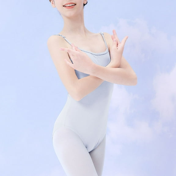 Teen Girls Ballet Leotards Size 3-14 One-Piece Sleeveless Rompers Toddler Kids Elegant Solid Stretchy Backless Dance Athletic Jumpsuits