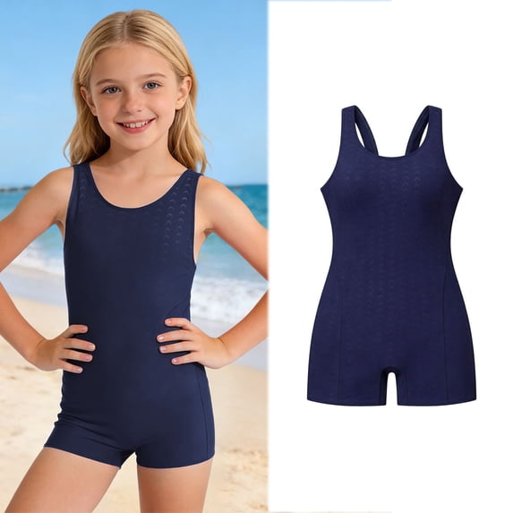 Girls Bathing Suits sleeveless 1 Piece Swimsuit Cute Athletic Bathing Suit For Girls Girls Clothes Size 10-12 Years