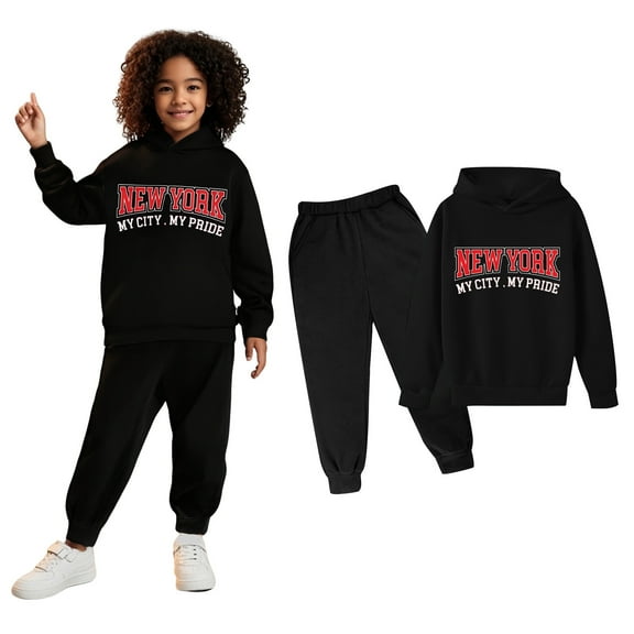 Teen Girls Boys Sweatsuit Set,2 Piece Long Sleeve Letter Pattern Sweatshirt Jogger Set Fall Winter Clothes Teen Girls Clothes 13-14 Years