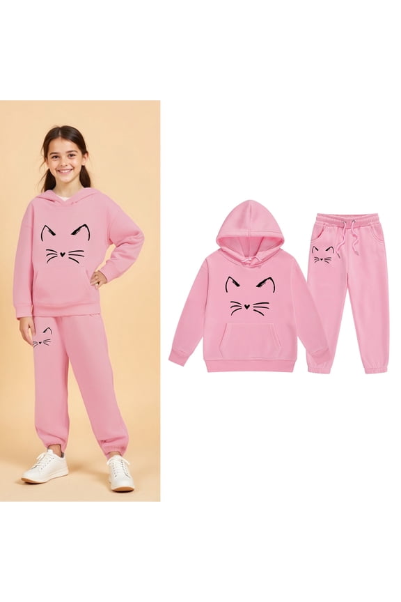 Teen Girls Boys Sweatsuit Set,2 Piece Long Sleeve Pink Basic Hoodie and Sweatpants Warm Fall Winter Clothes Boys Outfits Size 12-13 Years