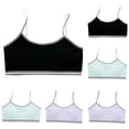 thumbnail image 1 of Teen Girls Bras for Girls Ages 12-14 28 A Racerback Straps & Soft Elastic Cotton & Spandex 10 to 16 Years Girls Seamless Training Bras Underclothe 6Pcs, 1 of 4