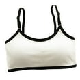 thumbnail image 1 of Girls Breathable Ribbed Bralette Contrast Adjustable Straps Sports Crop Top for School 12-18Y, 1 of 2