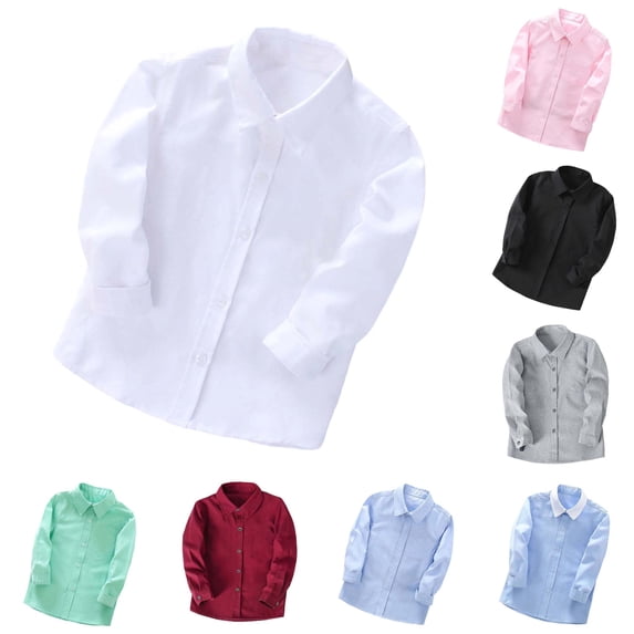 Girls Button Down Shirts Casual Dress Shirt School Shirt Summer Tee 15-16 Years