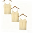 thumbnail image 1 of Teen Girls Camisole Solid Color Cotton Undershirt Tanks Pack of 3 (Beige 16), 1 of 3