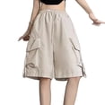 thumbnail image 1 of Teen Girls' Cargo Bermuda Shorts Cargo Shorts Shorts Pants Streetwear Cargo Shorts for Kids Hiking Sports Summer Casual Shorts with Pockets 5-16 Years, 1 of 3
