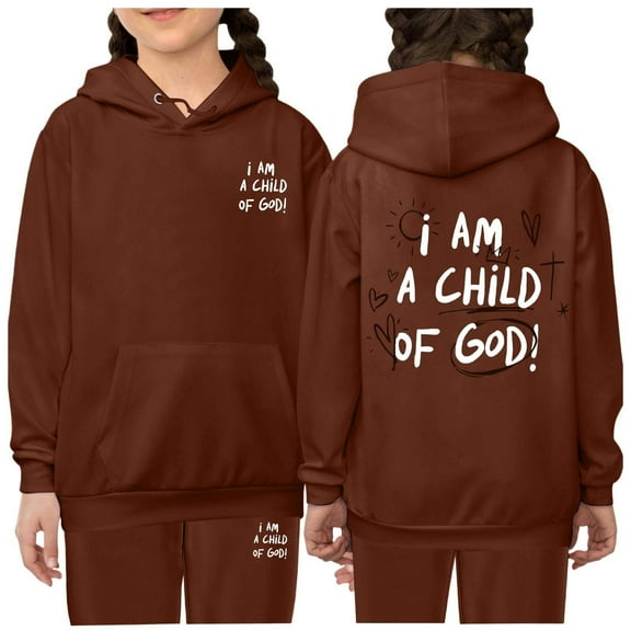 Teen Girls Christian Sweatshirt Long Sleeve Comfy Graphic Hoodies Oversize Pullover Jogging Pants 2 Pcs Fall Winter Clothes Cute Sweatshirts 10-11 Years Cute Boys Girls Clothing