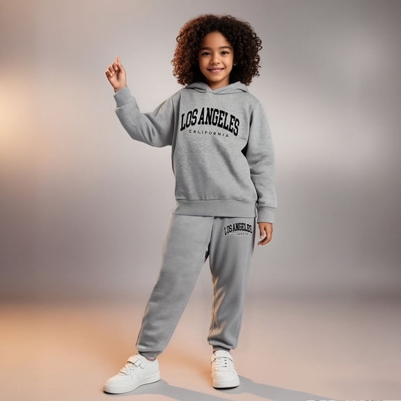 Teen Girls' Clothing Sets Long Sleeve Pullover Hoodie and Sweatpants 2 Piece Fall Winter Clothes Size 12-13 Years Girls Clothes Cute Boy Girl Clothing