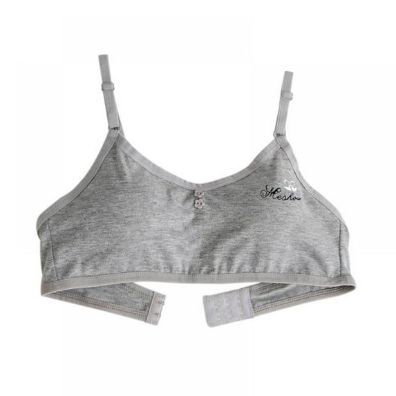 Teen Girls Cotton Training Bras Wire-Free; Lightly Lined Soft Breathable Underwear 12-18Y
