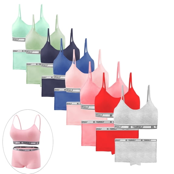 Teen Girls Cotton Underwear Comfortable And Breathable Panties Solid Color Panties For 8-11 Years 8-Pack