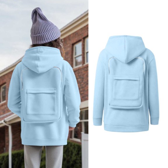 Teen Girls Creative Hoodie with Backpack Zipper Hoodies Boys Long Sleeve Pullover Tops Girls 12-13 Years Clothes Preppy Clothes