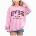 thumbnail image 1 of Teen Girls Crewneck Oversized Sweatshirt Kids Fashion Long Sleeve New York Print Pullover Tops Kaprioy Girls Sweatshirt, 1 of 4
